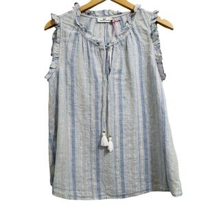 Vineyard Vines Linen Ruffle Top NWT Medium